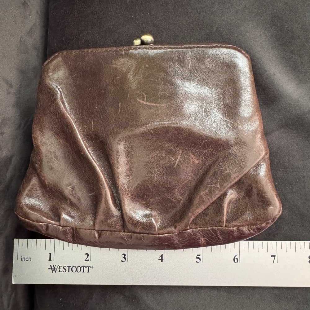 Vintage Leather Kiss lock Wallet Mini Clutch Purse